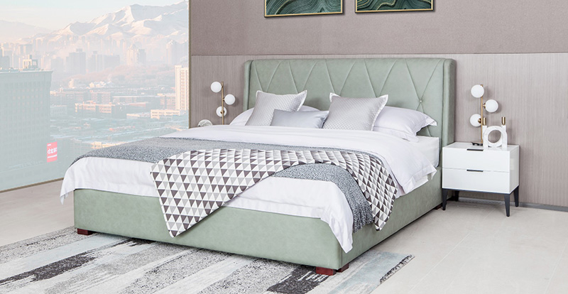 Quarto Moderno Minimalista Tecnologia Cama de Pano Cama de Casal A20003