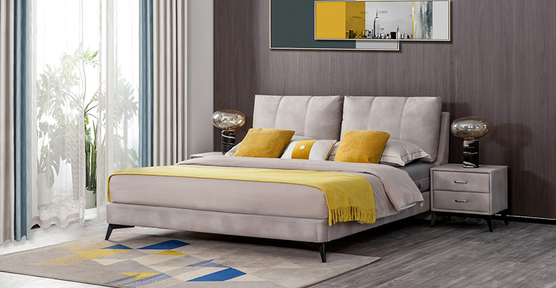 Quarto minimalista moderno à prova d'água, à prova de óleo e com tecnologia anti-incrustante cama de casal A21002